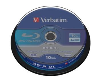 Verbatim BD-R Blu-Ray disk, R,6x, 50GB 10 Pack Spindle