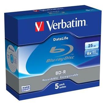 VERBATIM BD-R SL DataLife 25GB, 6x, jewel case 5 ks
