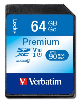 Verbatim SDXC 64GB PREMIUM UHS-I (U1) (45MB/s), Class 10